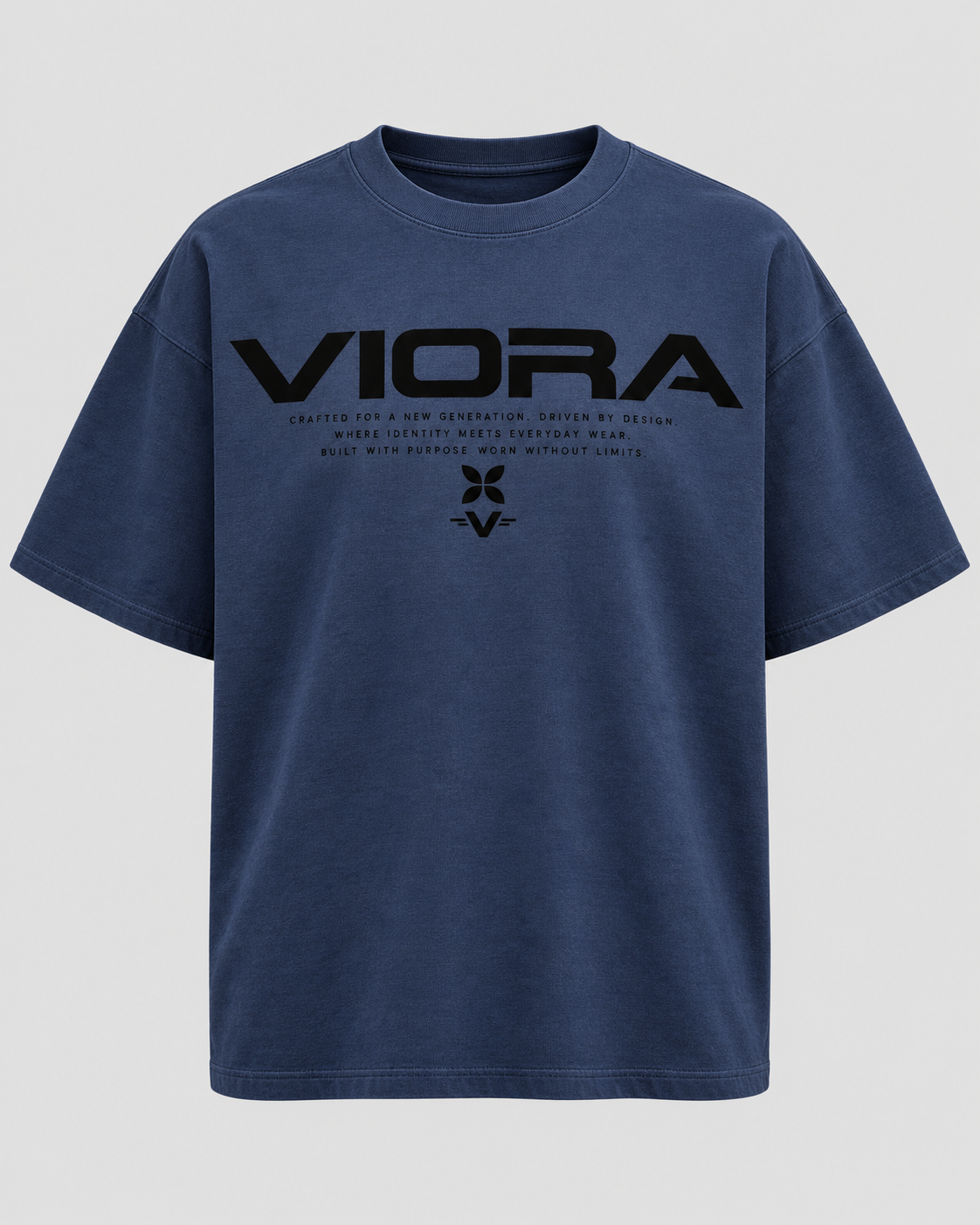 VIORA ARCHIVE ID TEE – Blue Navy – front