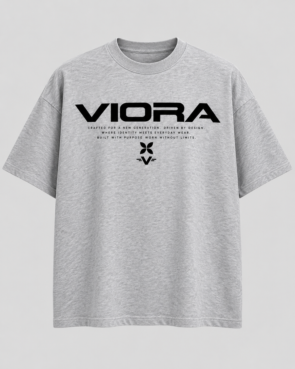 VIORA ARCHIVE ID TEE – Oxford Grey – front