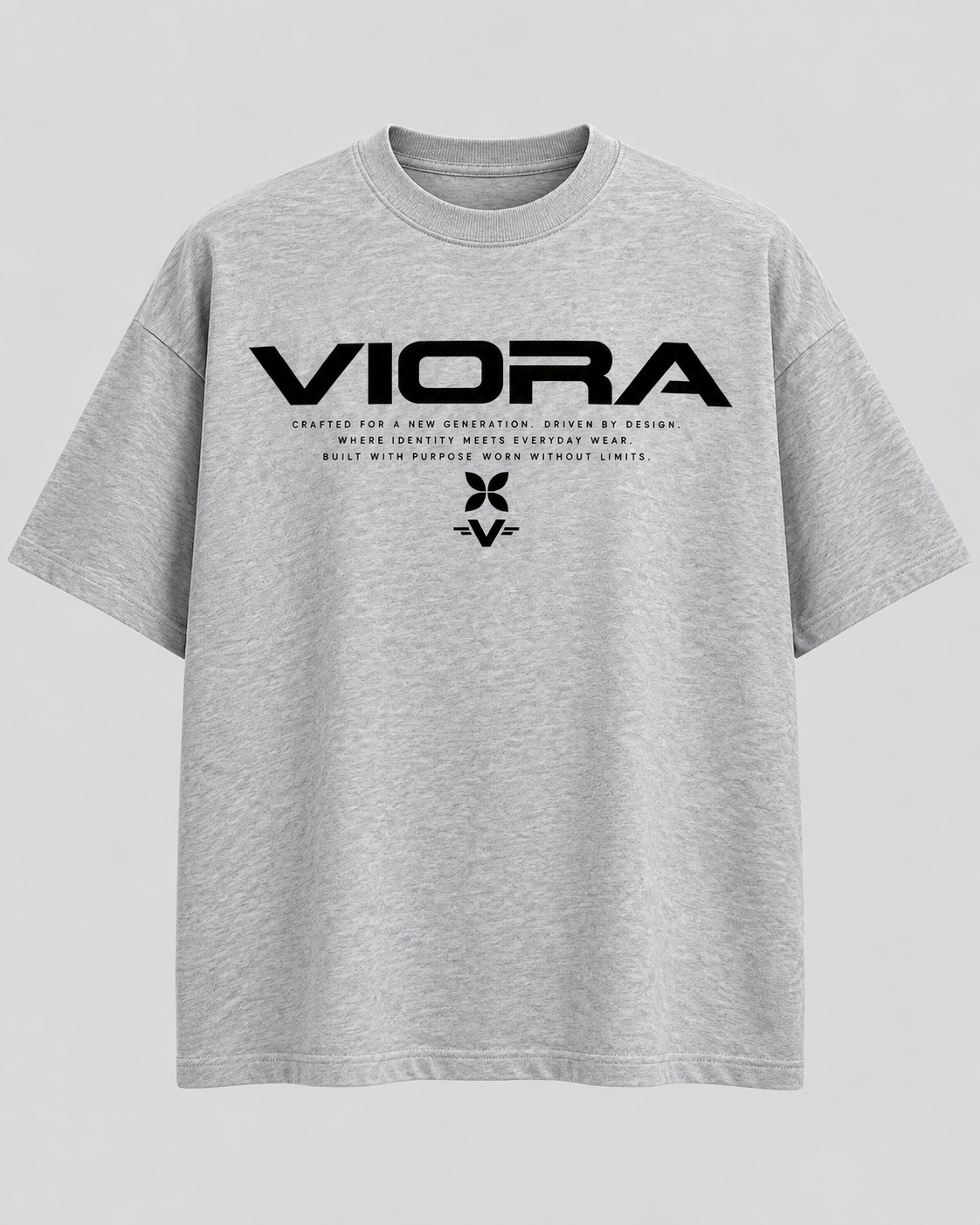 VIORA ARCHIVE ID TEE – Oxford Grey – front
