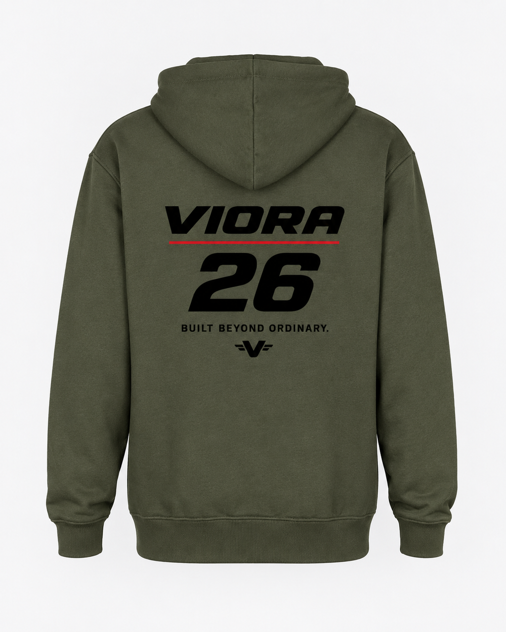 VIORA D26-R HOODIE – New Army – ryg med VIORA 26 print