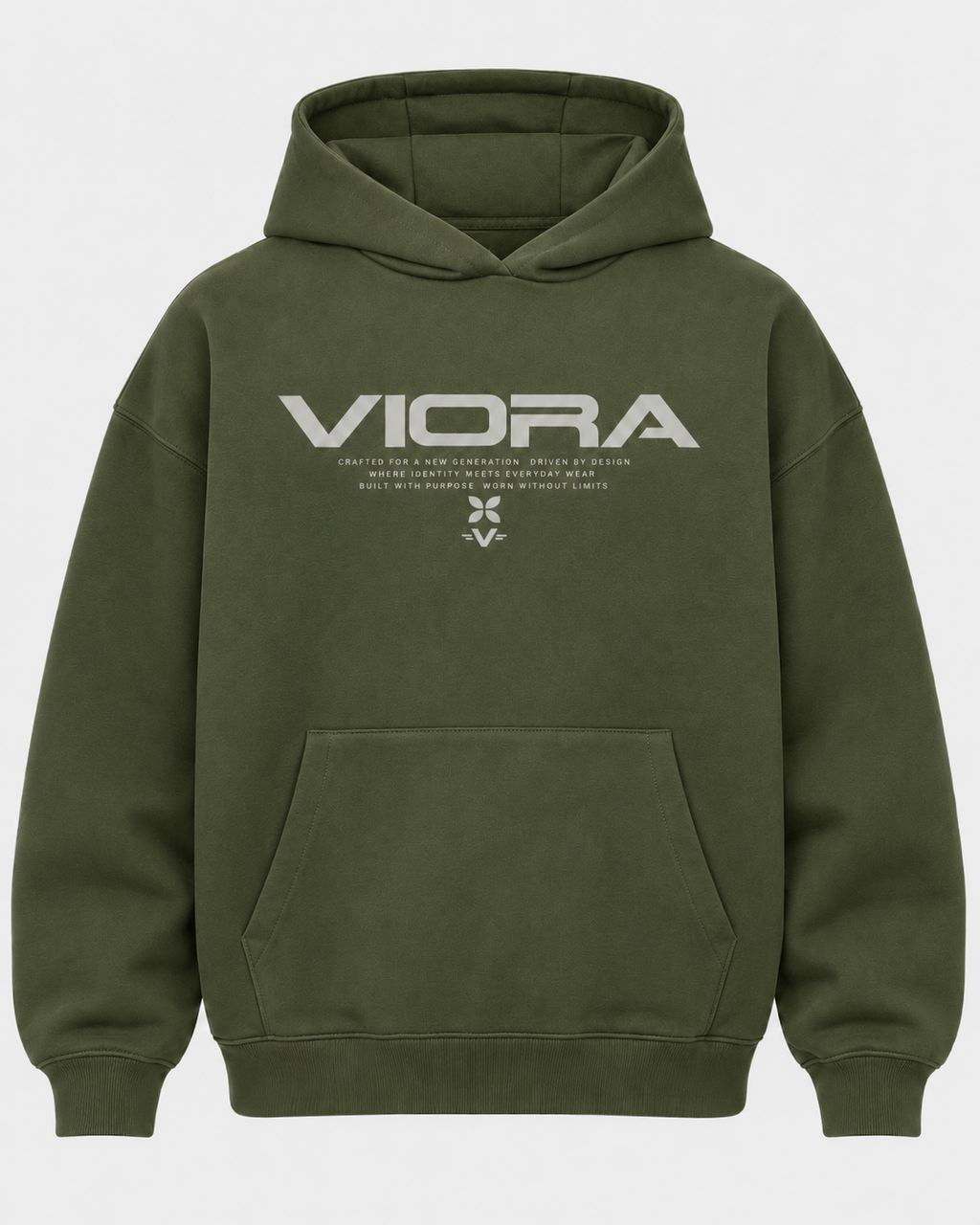 VIORA DRIVEN HOODIE – Earthy Green – front