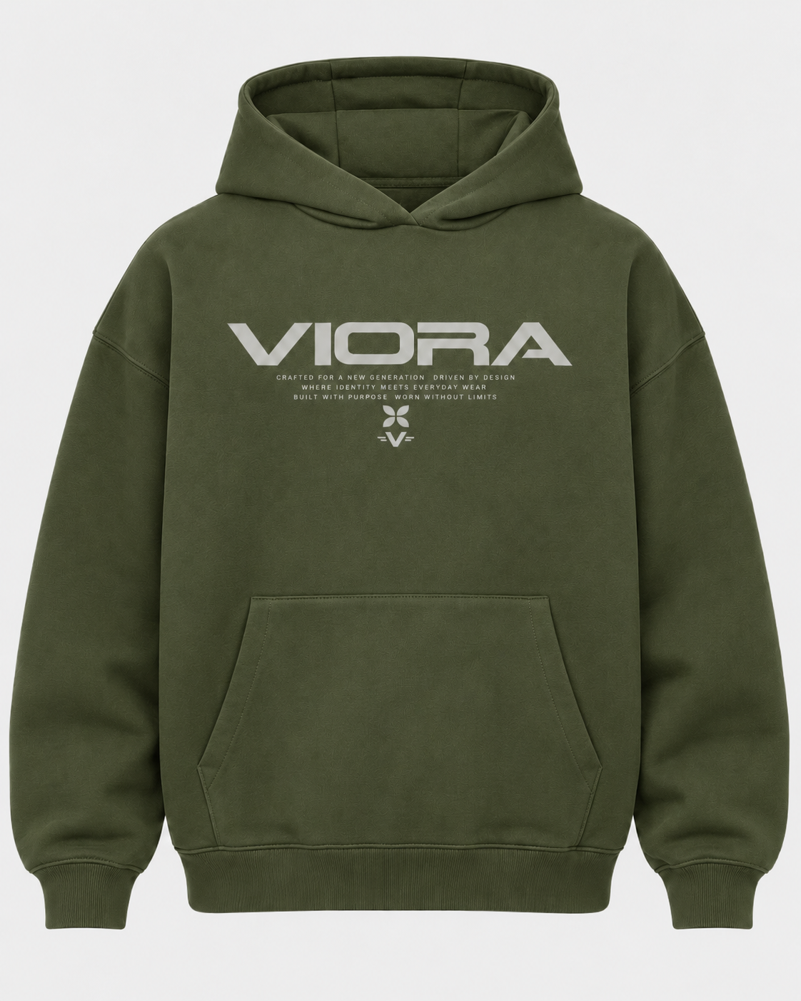 VIORA DRIVEN HOODIE – Earthy Green – front